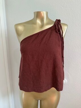 Free People One-Shoulder Tie-Shoulder Camisole - Deep Brown XS
